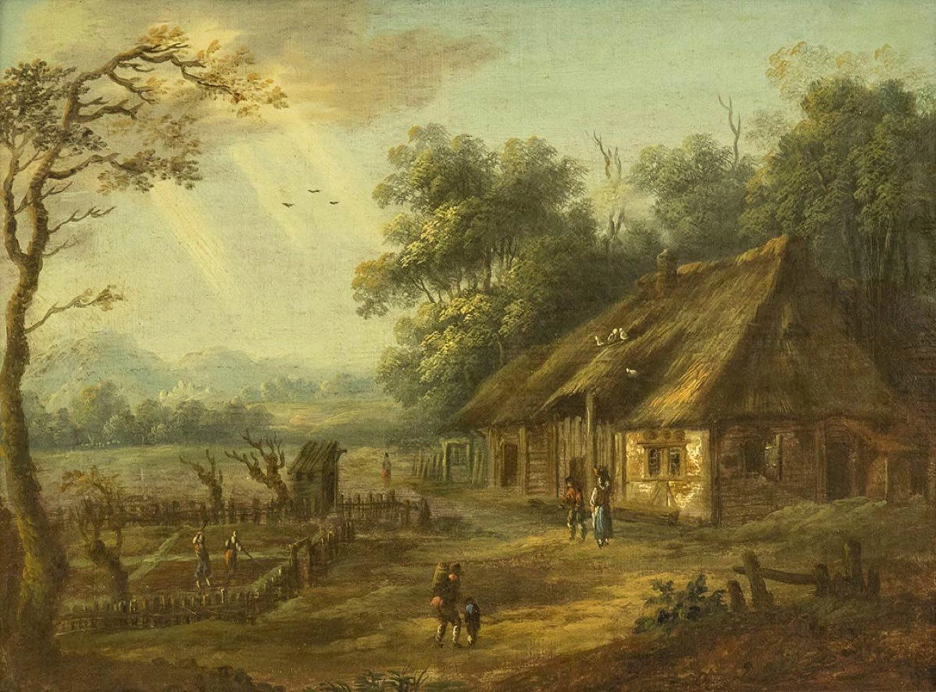 Johann Christian Vollerdt - Paesaggio con fattoria e figure